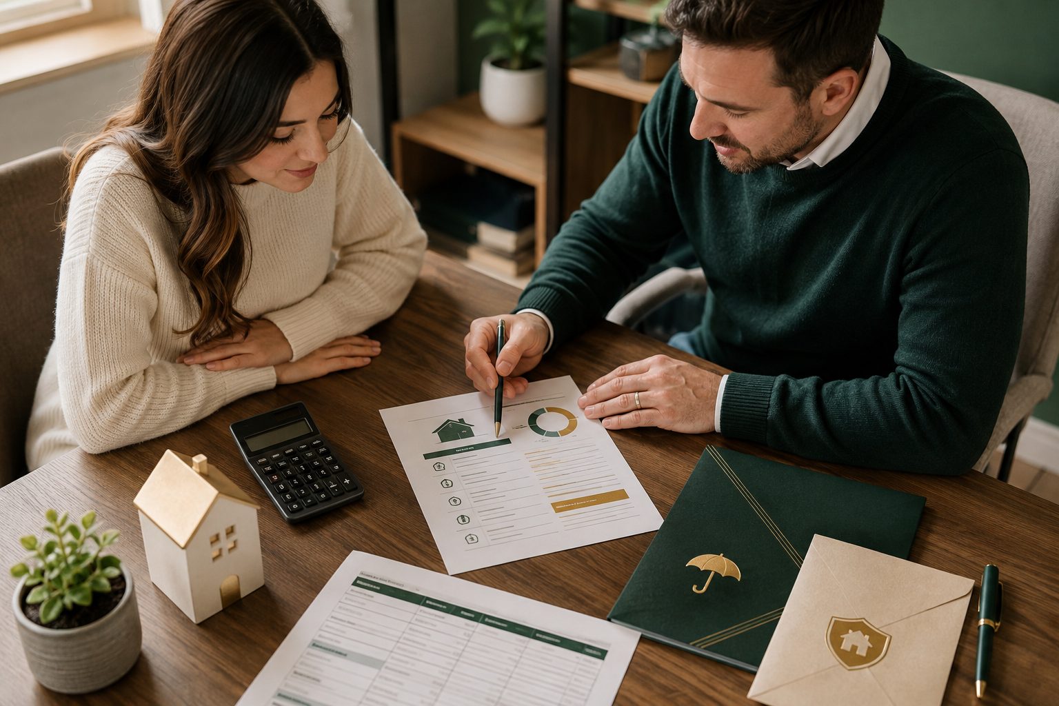 Buyer and mortgage professional reviewing all parts of a housing payment
